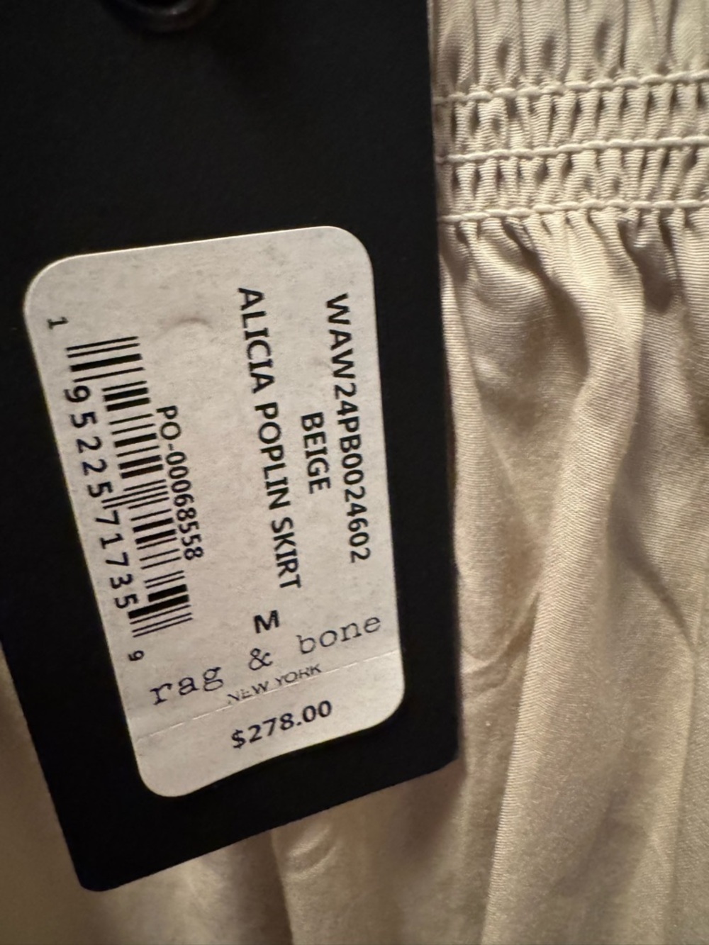 Rag & Bone Alicia Smocked-Waist poplin Maxi Skirt Size M NWT - Picture 6 of 7